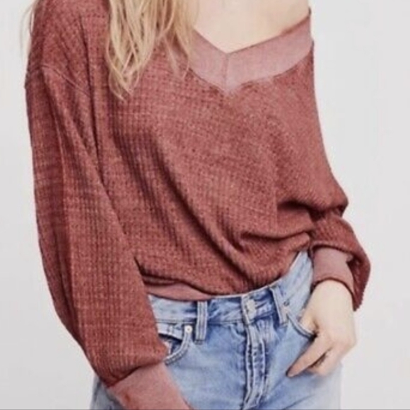We The Free/ Free People Southside Thermal Shirt Size Small - Picture 2 of 9